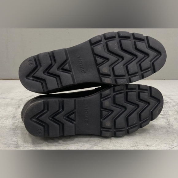 Vionic Black Leather Loafers with Chunky Sole wide - Picture 5 of 7